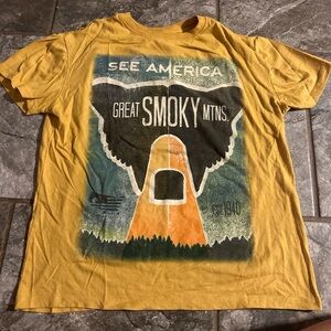 Yellow Great Smoky Mountains Graphic T-Shirt